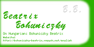 beatrix bohuniczky business card